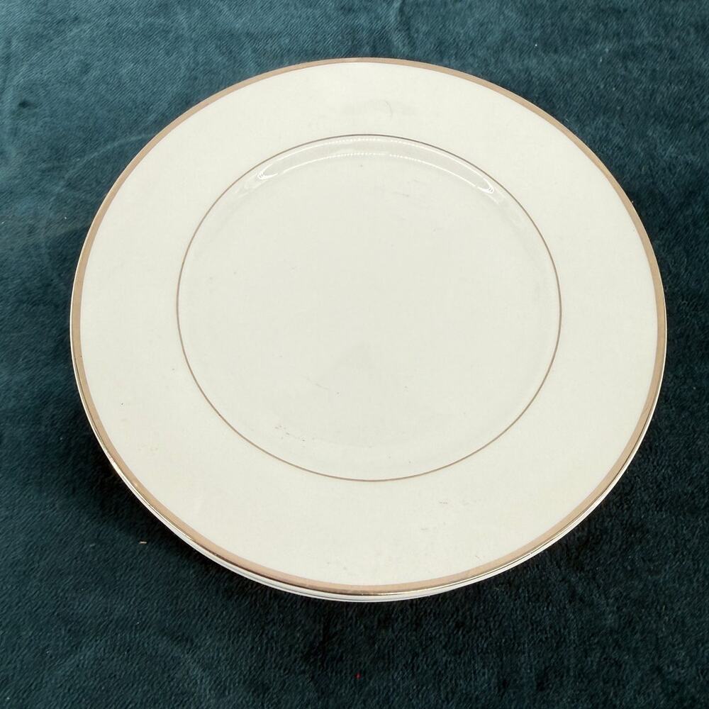 Mikasa Cameo Platinum HK301 Dessert Plates White Fine China Platinum Set of 4